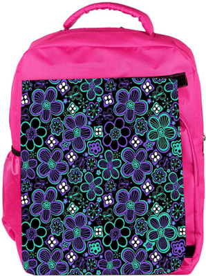 

Snoogg Eco Friendly Canvas Neon Floral Black Pattern Designer Backpack Rucksack School Travel Unisex Casual Canvas Bag Bookbag Satchel 5 L Backpack(Pink)