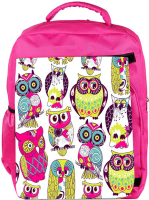 

Snoogg Eco Friendly Canvas Eamless Owl Pattern Backpack Rucksack School Travel Unisex Casual Canvas Bag Bookbag Satchel 5 L Backpack(Pink)