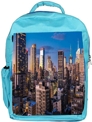 

Snoogg Eco Friendly Canvas Abstract Tall Buildings Designer Backpack Rucksack School Travel Unisex Casual Canvas Bag Bookbag Satchel 5 L Backpack(Blue)
