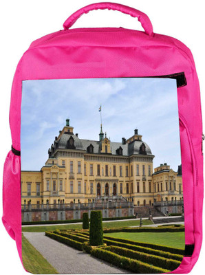 Snoogg Eco Friendly Canvas Yellow House Designer Backpack Rucksack School Travel Unisex Casual Canvas Bag Bookbag Satchel 5 L Backpack(Pink)