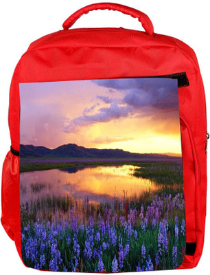 

Snoogg Eco Friendly Canvas Purple Flower Designer Backpack Rucksack School Travel Unisex Casual Canvas Bag Bookbag Satchel 5 L Backpack(Red)
