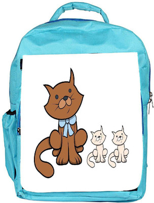 

Snoogg Eco Friendly Canvas Cute Cartoon Cat With Kittens Vector Cartoon Illustration Backpack Rucksack School Travel Unisex Casual Canvas Bag Bookbag Satchel 5 L Backpack(Blue)