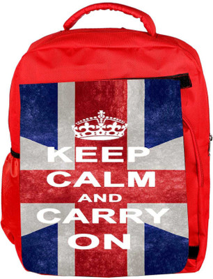 

Snoogg Eco Friendly Canvas Keep Calm And Carry On Backpack Rucksack School Travel Unisex Casual Canvas Bag Bookbag Satchel 5 L Backpack(Red)