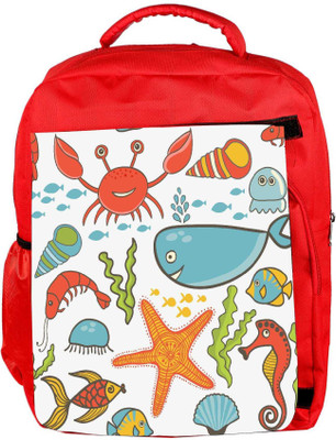 

Snoogg Eco Friendly Canvas Sea World Designer Backpack Rucksack School Travel Unisex Casual Canvas Bag Bookbag Satchel 5 L Backpack(Red)