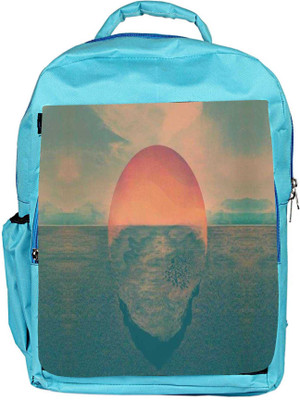 

Snoogg Eco Friendly Canvas Sunset Illustration Backpack Rucksack School Travel Unisex Casual Canvas Bag Bookbag Satchel 5 L Backpack(Blue)