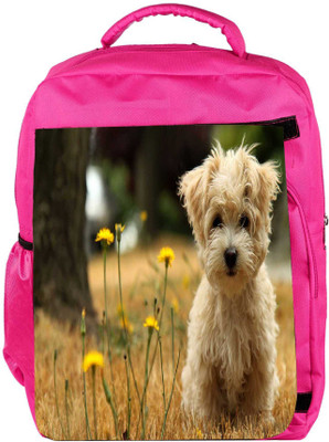 

Snoogg Eco Friendly Canvas Dog Watching The Flowers Designer Backpack Rucksack School Travel Unisex Casual Canvas Bag Bookbag Satchel 5 L Backpack(Pink)