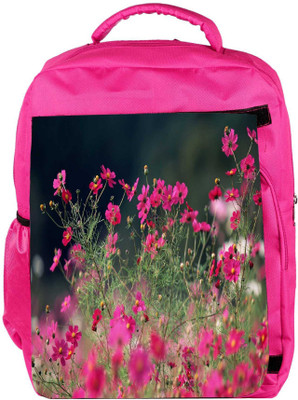 

Snoogg Eco Friendly Canvas Multiple Flowers Designer Backpack Rucksack School Travel Unisex Casual Canvas Bag Bookbag Satchel 5 L Backpack(Pink)