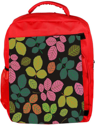 

Snoogg Eco Friendly Canvas Seamless Pattern With Leaf Backpack Rucksack School Travel Unisex Casual Canvas Bag Bookbag Satchel 5 L Backpack(Red)