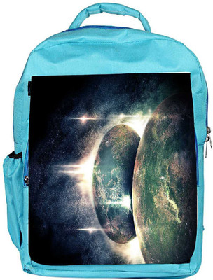 Snoogg Eco Friendly Canvas Reflection Of Earth Designer Backpack Rucksack School Travel Unisex Casual Canvas Bag Bookbag Satchel 5 L Backpack(Blue)