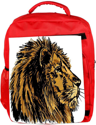 

Snoogg Eco Friendly Canvas Sketch Of A Big Male African Lion Vector Illustration Backpack Rucksack School Travel Unisex Casual Canvas Bag Bookbag Satchel 5 L Backpack(Red)