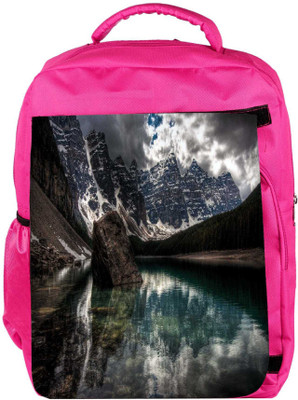 

Snoogg Eco Friendly Canvas Lake View Designer Backpack Rucksack School Travel Unisex Casual Canvas Bag Bookbag Satchel 5 L Backpack(Pink)