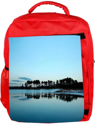 

Snoogg Eco Friendly Canvas Trees On The Beach Side Designer Backpack Rucksack School Travel Unisex Casual Canvas Bag Bookbag Satchel 5 L Backpack(Red)