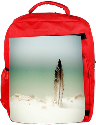 

Snoogg Eco Friendly Canvas Feather In The Sand Designer Backpack Rucksack School Travel Unisex Casual Canvas Bag Bookbag Satchel 5 L Backpack(Red)