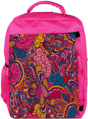 

Snoogg Eco Friendly Canvas Abstract Multicolor Leaves Designer Backpack Rucksack School Travel Unisex Casual Canvas Bag Bookbag Satchel 5 L Backpack(Pink)