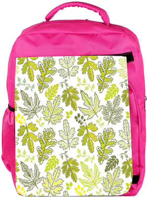 

Snoogg Eco Friendly Canvas Abstract Multicolor Leaves Designer Backpack Rucksack School Travel Unisex Casual Canvas Bag Bookbag Satchel 5 L Backpack(Pink)