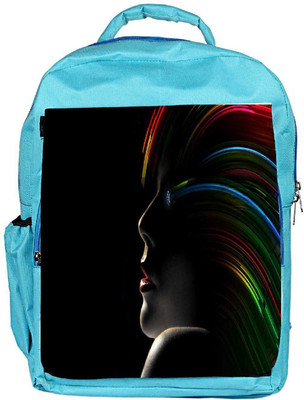 

Snoogg Eco Friendly Canvas Hollywood Girl With Rainbow Hair Designer Backpack Rucksack School Travel Unisex Casual Canvas Bag Bookbag Satchel 5 L Backpack(Blue)