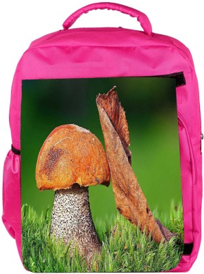 

Snoogg Eco Friendly Canvas Mushroom And Dried Leaf Designer Backpack Rucksack School Travel Unisex Casual Canvas Bag Bookbag Satchel 5 L Backpack(Pink)