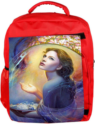 

Snoogg Eco Friendly Canvas Angels In Heaven Backpack Rucksack School Travel Unisex Casual Canvas Bag Bookbag Satchel 5 L Backpack(Red)