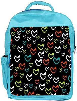

Snoogg Eco Friendly Canvas Multicolor Hearts Black Pattern Designer Backpack Rucksack School Travel Unisex Casual Canvas Bag Bookbag Satchel 5 L Backpack(Blue)