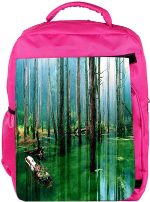 

Snoogg Eco Friendly Canvas Green Water Designer Backpack Rucksack School Travel Unisex Casual Canvas Bag Bookbag Satchel 5 L Backpack(Pink)