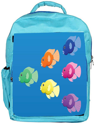 

Snoogg Eco Friendly Canvas A Vector Image Of Jellybean Or Parrot Cichlid Fish In Bright Colours Backpack Rucksack School Travel Unisex Casual Canvas Bag Bookbag Satchel 5 L Backpack(Blue)