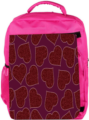 

Snoogg Eco Friendly Canvas Red Heart Purple Pattern Designer Backpack Rucksack School Travel Unisex Casual Canvas Bag Bookbag Satchel 5 L Backpack(Pink)