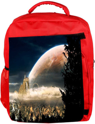 

Snoogg Eco Friendly Canvas Fantasy Landscape Church Designer Backpack Rucksack School Travel Unisex Casual Canvas Bag Bookbag Satchel 5 L Backpack(Red)