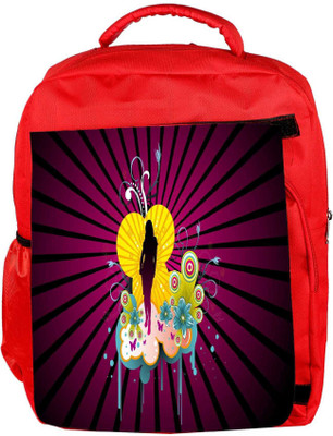 

Snoogg Eco Friendly Canvas Black Lady Designer Backpack Rucksack School Travel Unisex Casual Canvas Bag Bookbag Satchel 5 L Backpack(Red)