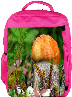 

Snoogg Eco Friendly Canvas Orange Mushroom Designer Backpack Rucksack School Travel Unisex Casual Canvas Bag Bookbag Satchel 5 L Backpack(Pink)