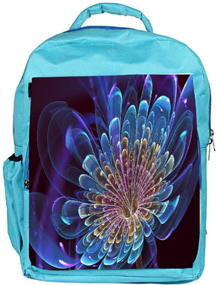 

Snoogg Eco Friendly Canvas Neon Petals Designer Backpack Rucksack School Travel Unisex Casual Canvas Bag Bookbag Satchel 5 L Backpack(Blue)