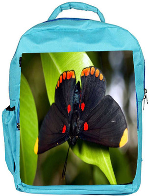 

Snoogg Eco Friendly Canvas Dark Black Butterfly Designer Backpack Rucksack School Travel Unisex Casual Canvas Bag Bookbag Satchel 5 L Backpack(Blue)