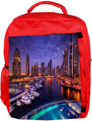 

Snoogg Eco Friendly Canvas Lake View At Night Designer Backpack Rucksack School Travel Unisex Casual Canvas Bag Bookbag Satchel 5 L Backpack(Red)