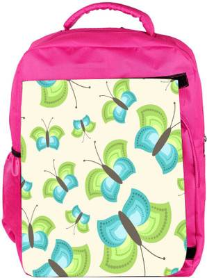 

Snoogg Eco Friendly Canvas Blue Green Butterfly Designer Backpack Rucksack School Travel Unisex Casual Canvas Bag Bookbag Satchel 5 L Backpack(Pink)