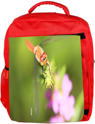 

Snoogg Eco Friendly Canvas Dragonfly On A Branch Designer Backpack Rucksack School Travel Unisex Casual Canvas Bag Bookbag Satchel 5 L Backpack(Red)