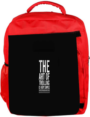 

Snoogg Eco Friendly Canvas The Art Of Trolling Designer Backpack Rucksack School Travel Unisex Casual Canvas Bag Bookbag Satchel 5 L Backpack(Red)