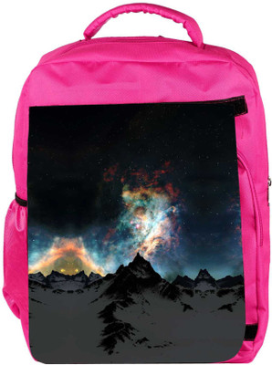 

Snoogg Eco Friendly Canvas Aurora Galaxy Backpack Rucksack School Travel Unisex Casual Canvas Bag Bookbag Satchel 5 L Backpack(Pink)