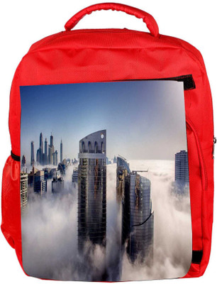 

Snoogg Eco Friendly Canvas Big Buildings Designer Backpack Rucksack School Travel Unisex Casual Canvas Bag Bookbag Satchel 5 L Backpack(Red)