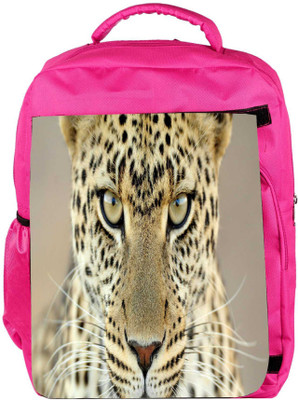 

Snoogg Eco Friendly Canvas Tanzania Leopard Designer Backpack Rucksack School Travel Unisex Casual Canvas Bag Bookbag Satchel 5 L Backpack(Pink)