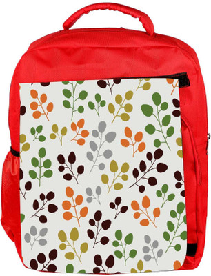 

Snoogg Eco Friendly Canvas Variety Of Leaves Designer Backpack Rucksack School Travel Unisex Casual Canvas Bag Bookbag Satchel 5 L Backpack(Red)