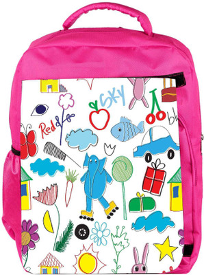 

Snoogg Eco Friendly Canvas Red Sky Designer Backpack Rucksack School Travel Unisex Casual Canvas Bag Bookbag Satchel 5 L Backpack(Pink)