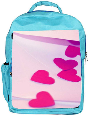 

Snoogg Eco Friendly Canvas Pink Heart Backpack Rucksack School Travel Unisex Casual Canvas Bag Bookbag Satchel 5 L Backpack(Blue)