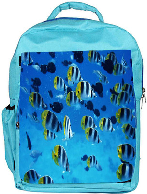 

Snoogg Eco Friendly Canvas Tiger Fish Designer Backpack Rucksack School Travel Unisex Casual Canvas Bag Bookbag Satchel 5 L Backpack(Blue)