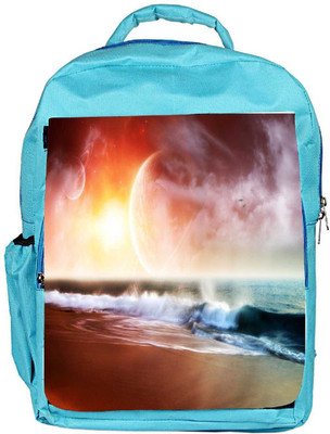 

Snoogg Eco Friendly Canvas Beach View Designer Backpack Rucksack School Travel Unisex Casual Canvas Bag Bookbag Satchel 5 L Backpack(Blue)
