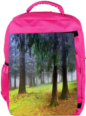 

Snoogg Eco Friendly Canvas Huge Tree Forest Designer Backpack Rucksack School Travel Unisex Casual Canvas Bag Bookbag Satchel 5 L Backpack(Pink)