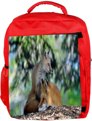 

Snoogg Eco Friendly Canvas Family Fox Designer Backpack Rucksack School Travel Unisex Casual Canvas Bag Bookbag Satchel 5 L Backpack(Red)
