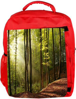 

Snoogg Eco Friendly Canvas Blossom Forest Designer Backpack Rucksack School Travel Unisex Casual Canvas Bag Bookbag Satchel 5 L Backpack(Red)
