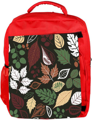

Snoogg Eco Friendly Canvas Colorful Leaves Designer Backpack Rucksack School Travel Unisex Casual Canvas Bag Bookbag Satchel 5 L Backpack(Red)