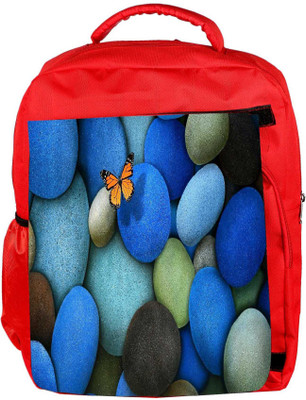 

Snoogg Eco Friendly Canvas Colorful Pebble Stone Designer Backpack Rucksack School Travel Unisex Casual Canvas Bag Bookbag Satchel 5 L Backpack(Red)