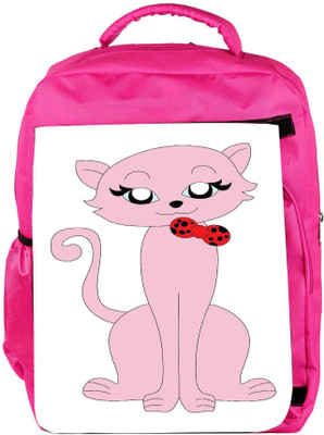 

Snoogg Eco Friendly Canvas Cat Backpack Rucksack School Travel Unisex Casual Canvas Bag Bookbag Satchel 5 L Backpack(Pink)