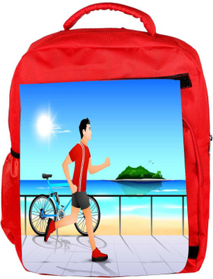 

Snoogg Eco Friendly Canvas Abstract Summer Background Backpack Rucksack School Travel Unisex Casual Canvas Bag Bookbag Satchel 5 L Backpack(Red)
